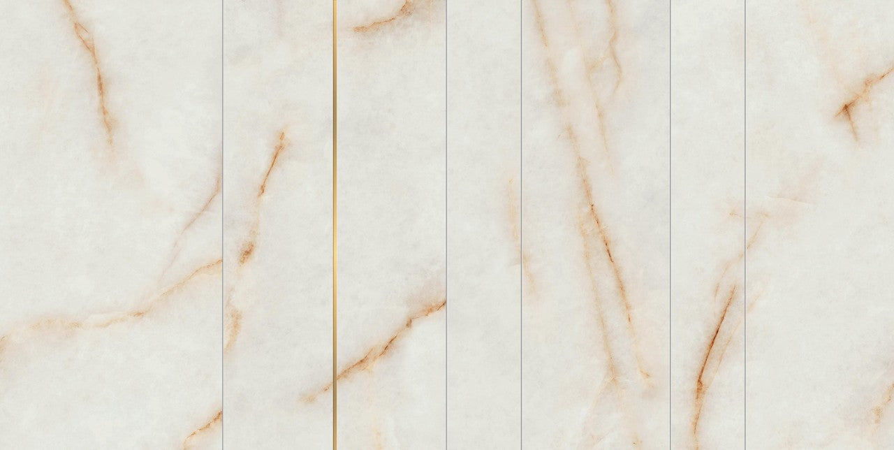 Carrelage effet Marbre Blanc Cristallo Ridge 118,2x59,5x0,9 cm Velours Sorvella - Mur intérieur