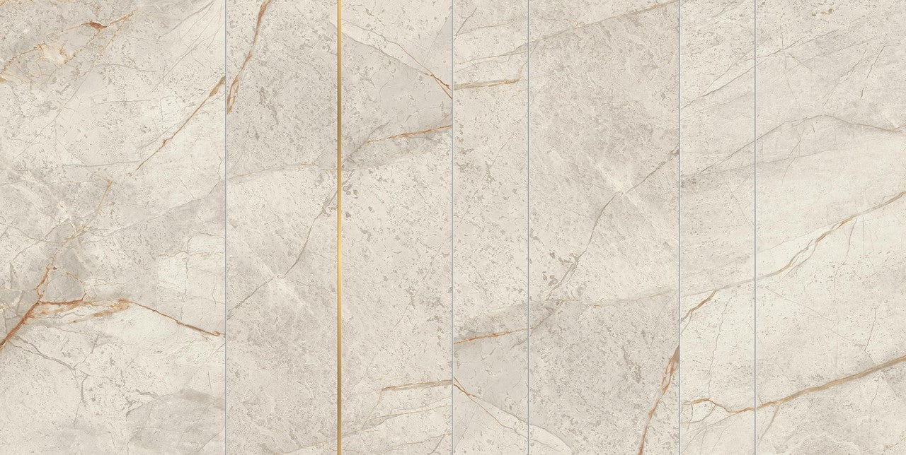 Carrelage effet Marbre Blanc Himalaya Ridge 118,2x59,5x0,9 cm Velours Sorvella - Mur intérieur
