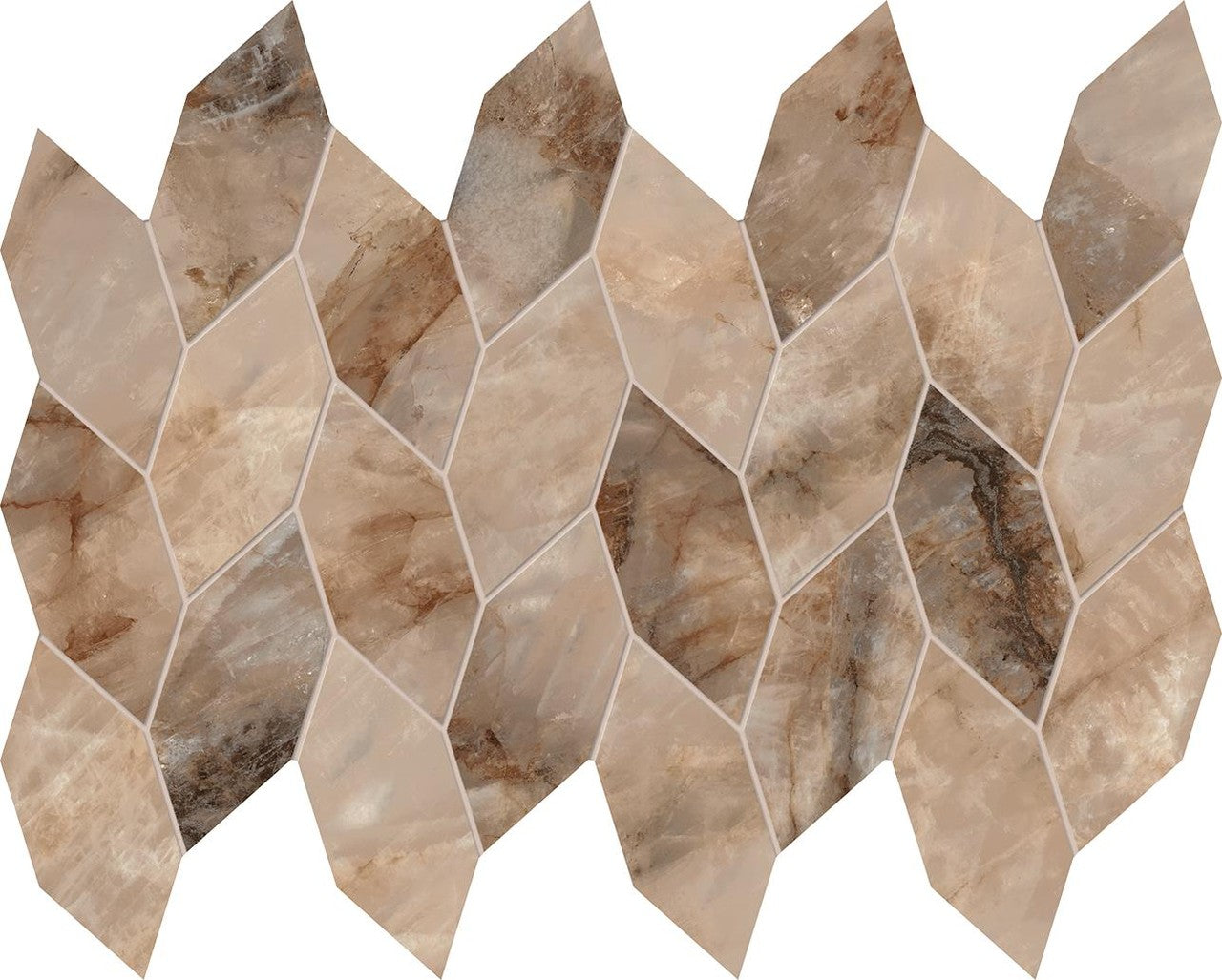 Mosaïque effet Marbre Rose Sand Nav 35x27,6x0,9 cm Brillant Sorvella - Mur intérieur