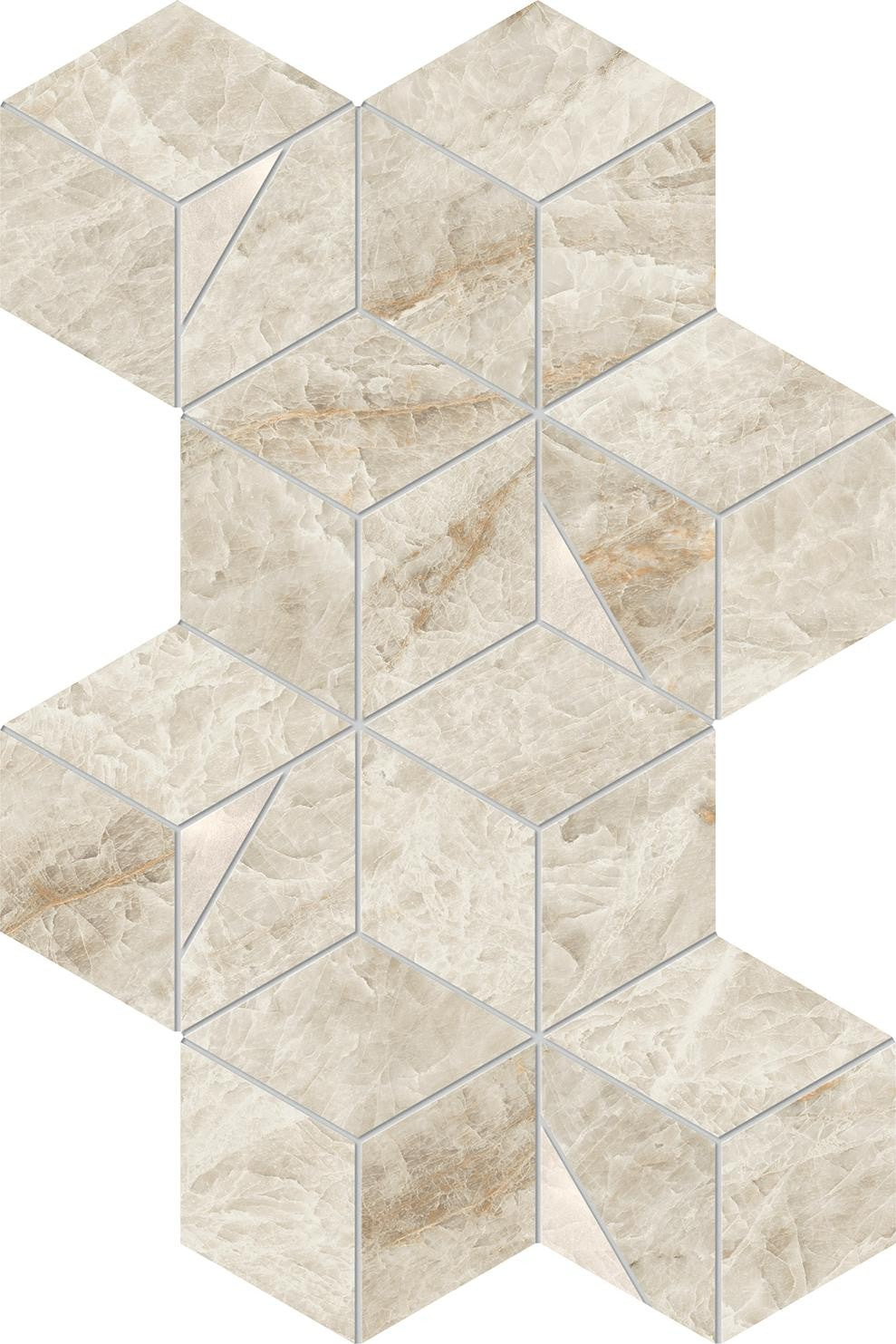 Mosaïque effet Marbre Blanc Impérial Hexa 40,3x23,3x0,9 cm Brillant Sorvella - Mur intérieur