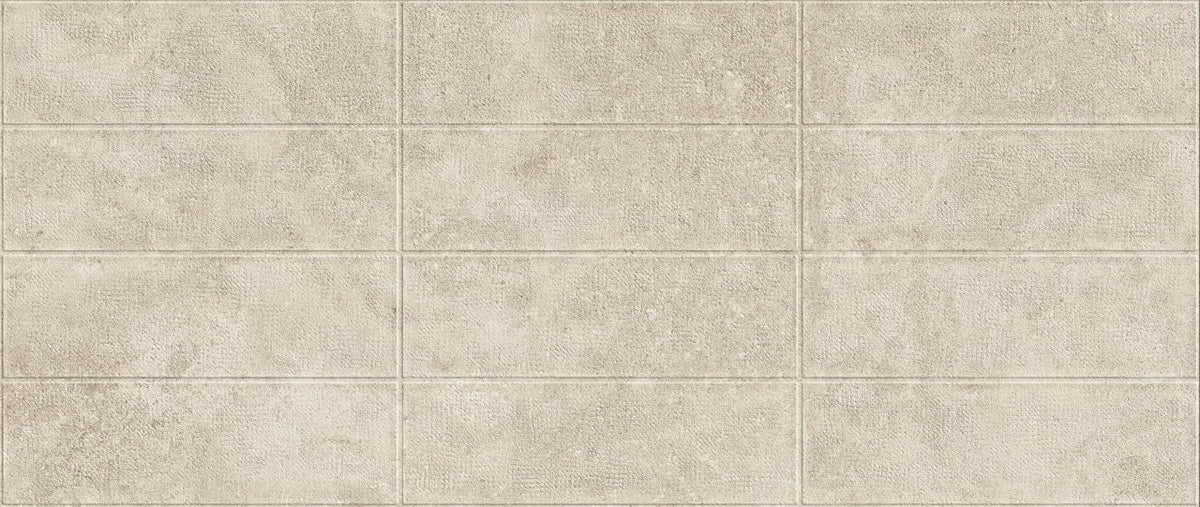 Carrelage effet Pierre 3D Calcaire Gris Brume Brick 120x50x1 cm Mat Rocalta - Mur intérieur