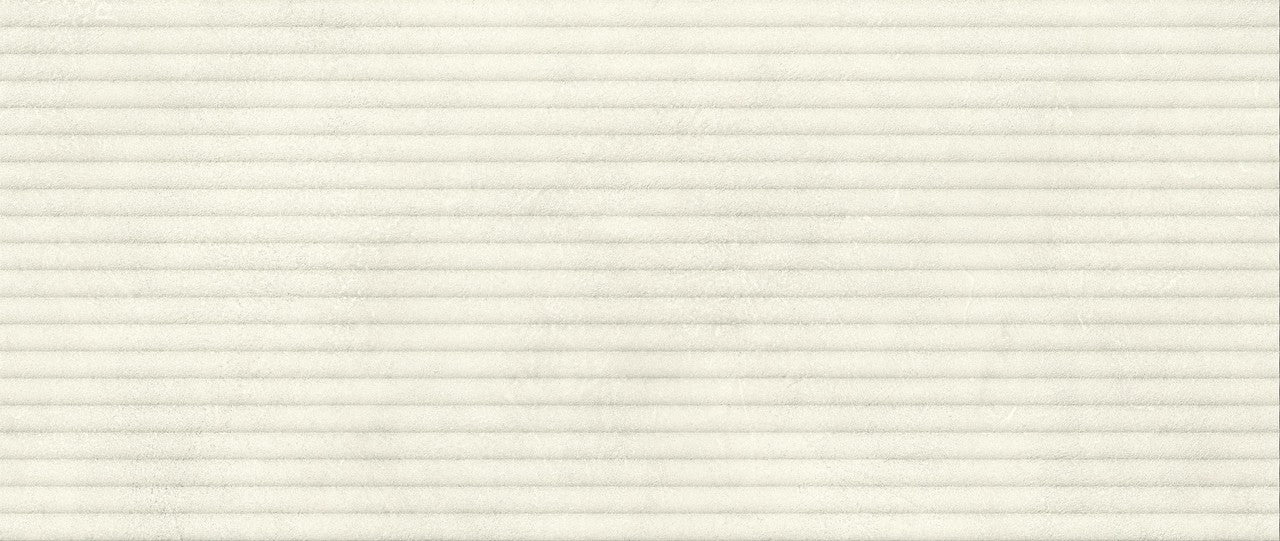 Carrelage effet Béton 3D Blanc Sable Lines 120x50x1 cm Mat Stavira - Mur intérieur