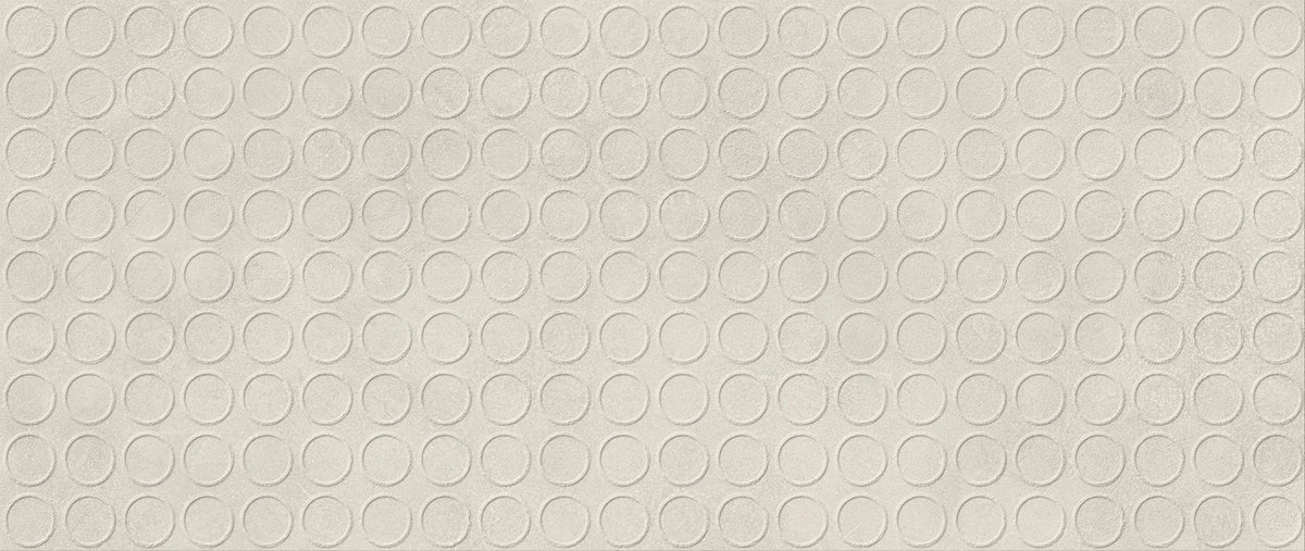 Carrelage effet Béton 3D Gris Perle Circles 120x50x1 cm Mat Stavira - Mur intérieur