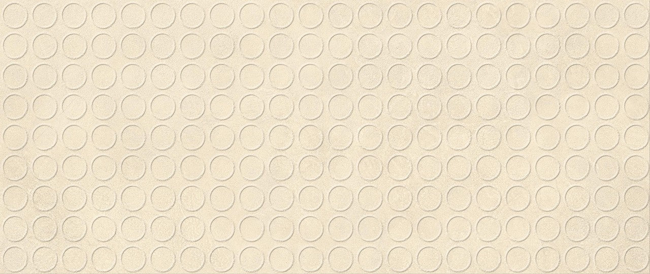 Carrelage effet Béton 3D Beige Coquille Circles 120x50x1 cm Mat Stavira - Mur intérieur