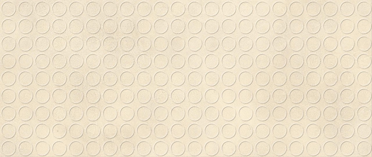Carrelage effet Béton 3D Beige Coquille Circles 120x50x1 cm Mat Stavira - Mur intérieur