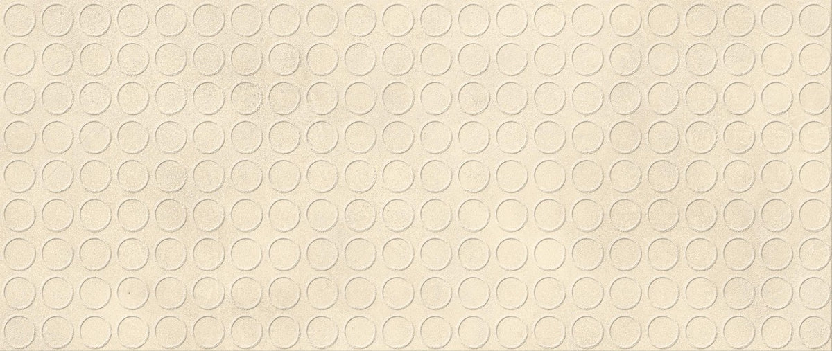 Carrelage effet Béton 3D Beige Coquille Circles 120x50x1 cm Mat Stavira - Mur intérieur