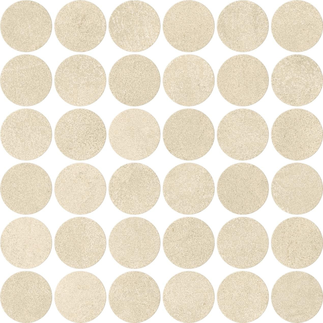 Mosaïque effet Béton Beige Amande 5,2 cm Rond 32x32x0,9 cm Mat Stavira - Sol et mur intérieur
