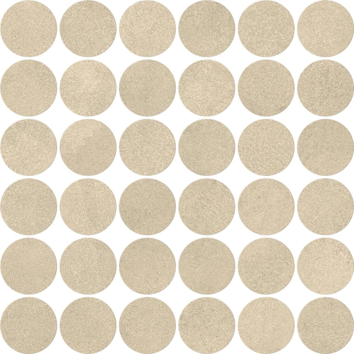 Mosaïque effet Béton Gris Sable 5,2 cm Rond 32x32x0,9 cm Mat Stavira - Sol et mur intérieur