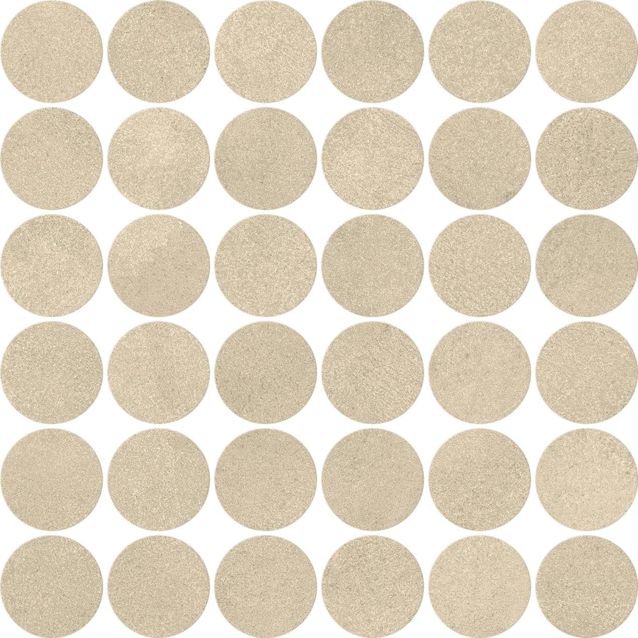 Mosaïque effet Béton Gris Sable 5,2 cm Rond 32x32x0,9 cm Mat Stavira - Sol et mur intérieur