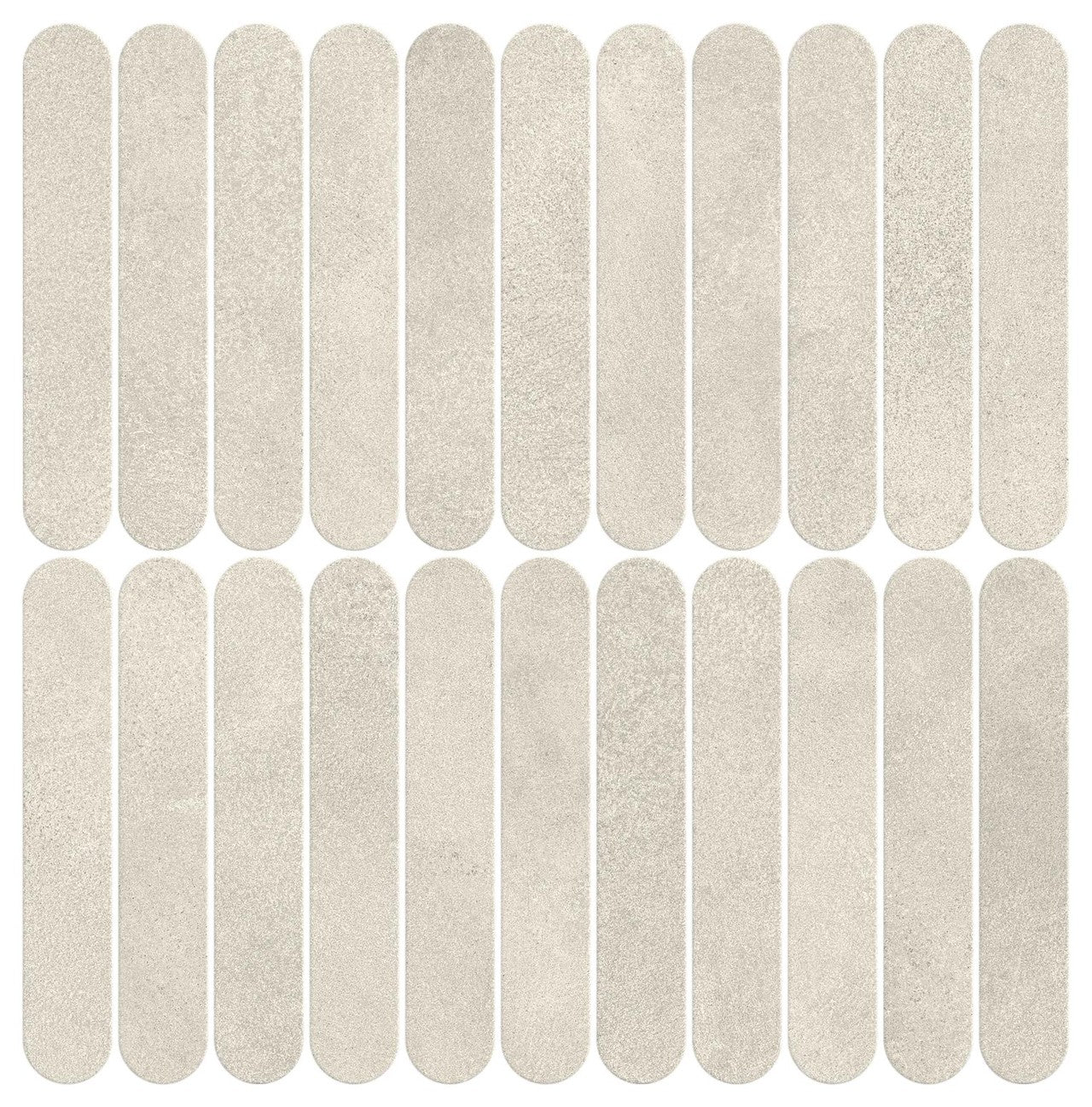 Mosaïque effet Béton Gris Perle 18,8x3,2 cm Lungo 37,8x37x0,9 cm Mat Stavira - Mur intérieur