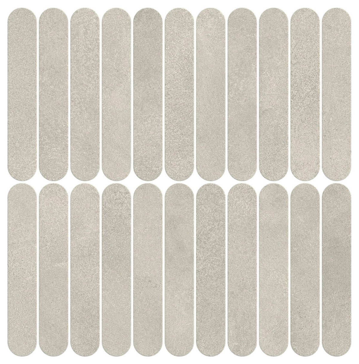 Mosaïque effet Béton Gris Argile 18,8x3,2 cm Lungo 37,8x37x0,9 cm Mat Stavira - Mur intérieur