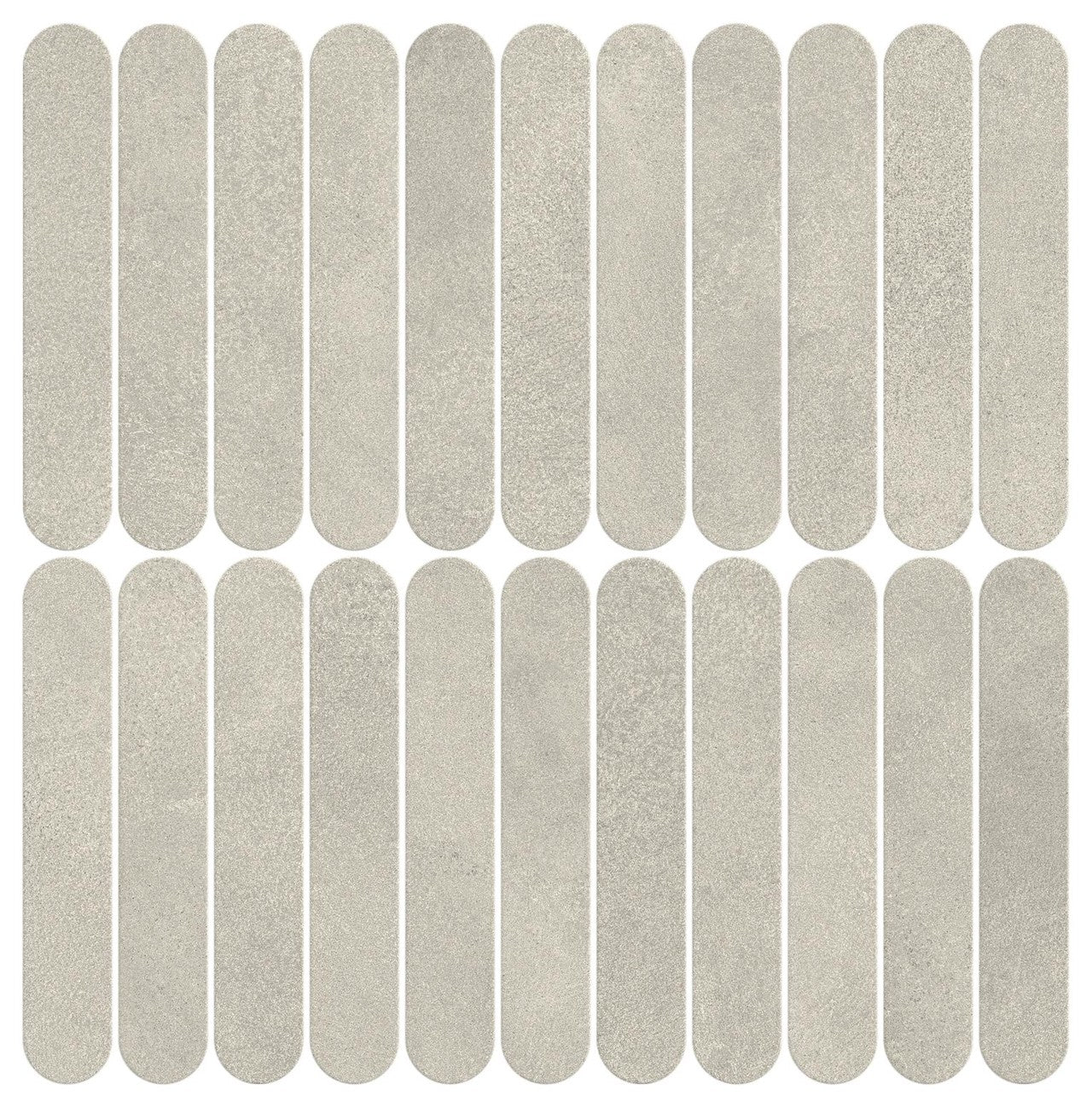 Mosaïque effet Béton Gris Argile 18,8x3,2 cm Lungo 37,8x37x0,9 cm Mat Stavira - Mur intérieur