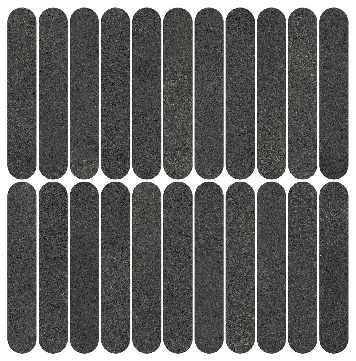 Mosaïque effet Béton Gris Charbon 18,8x3,2 cm Lungo 37,8x37x0,9 cm Mat Stavira - Mur intérieur