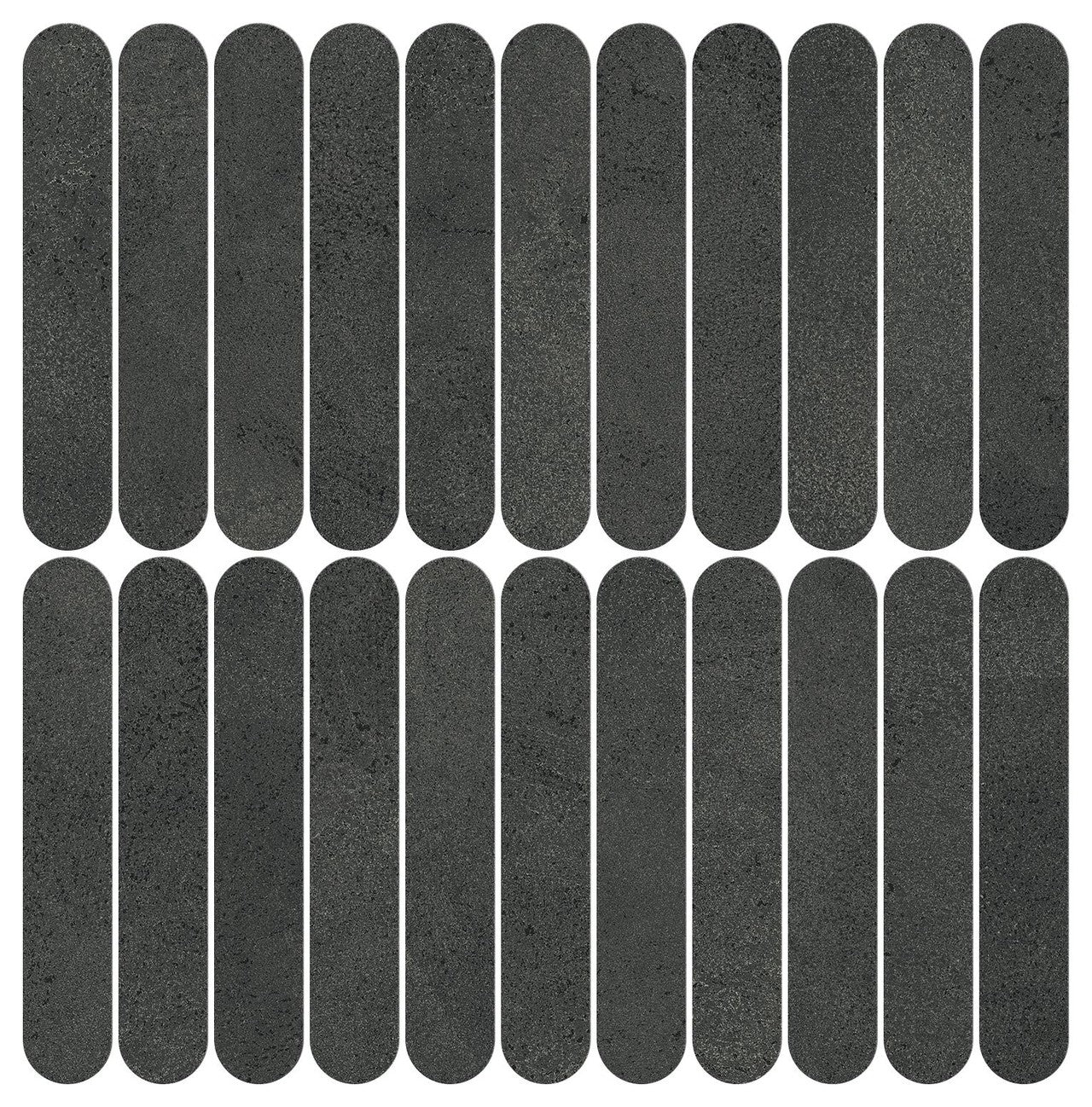 Mosaïque effet Béton Gris Charbon 18,8x3,2 cm Lungo 37,8x37x0,9 cm Mat Stavira - Mur intérieur