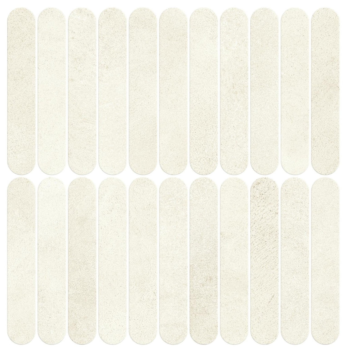 Mosaïque effet Béton Blanc Sable 18,8x3,2 cm Lungo 37,8x37x0,9 cm Mat Stavira - Mur intérieur