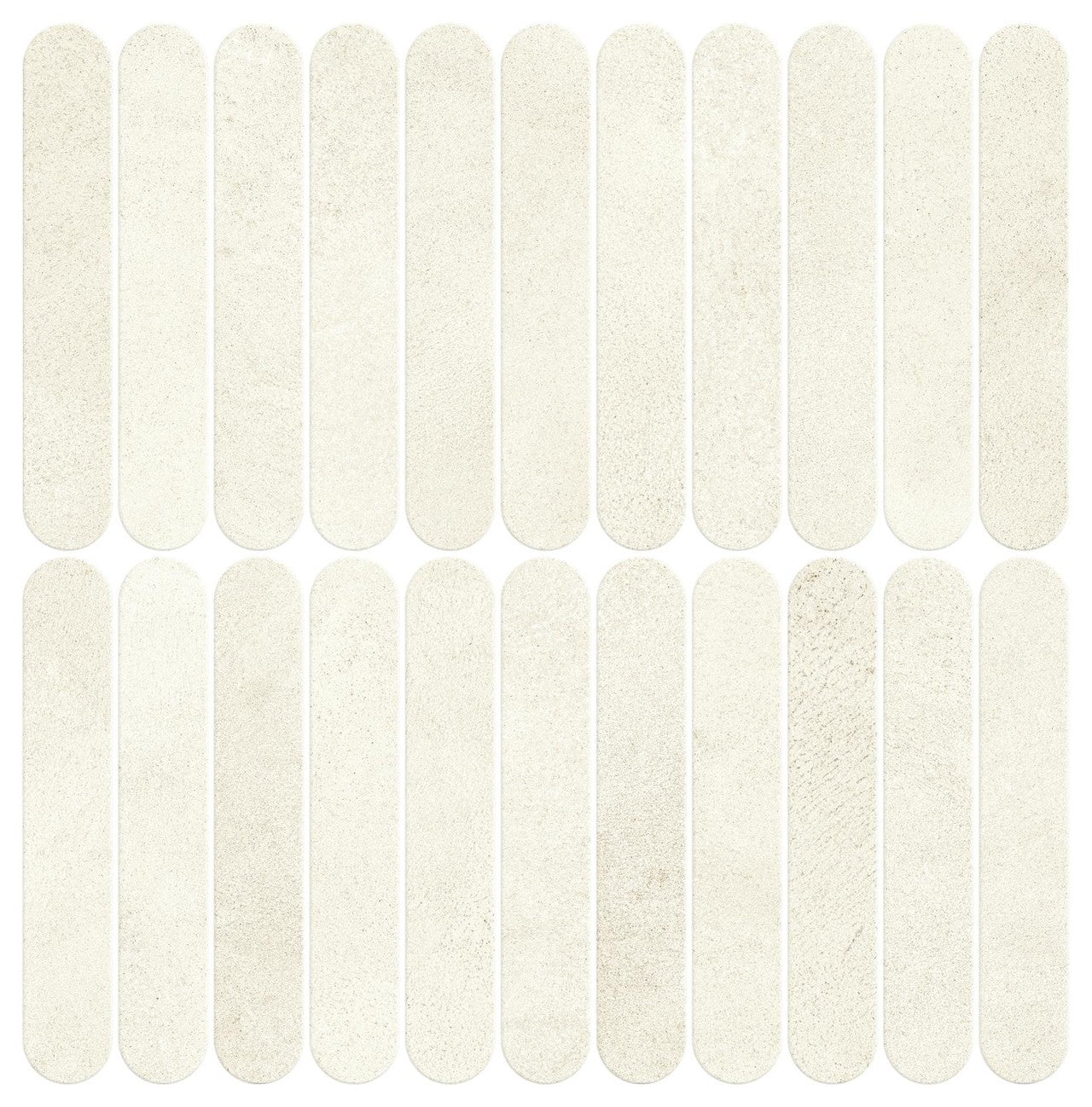 Mosaïque effet Béton Blanc Sable 18,8x3,2 cm Lungo 37,8x37x0,9 cm Mat Stavira - Mur intérieur