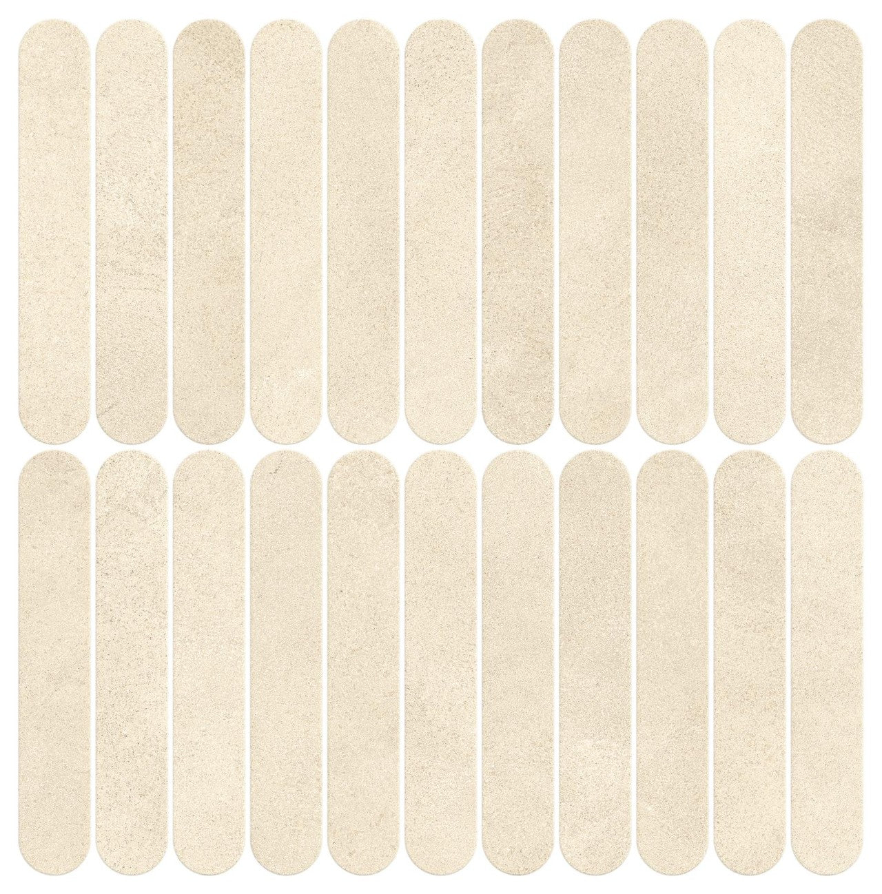 Mosaïque effet Béton Beige Coquille 18,8x3,2 cm Lungo 37,8x37x0,9 cm Mat Stavira - Mur intérieur