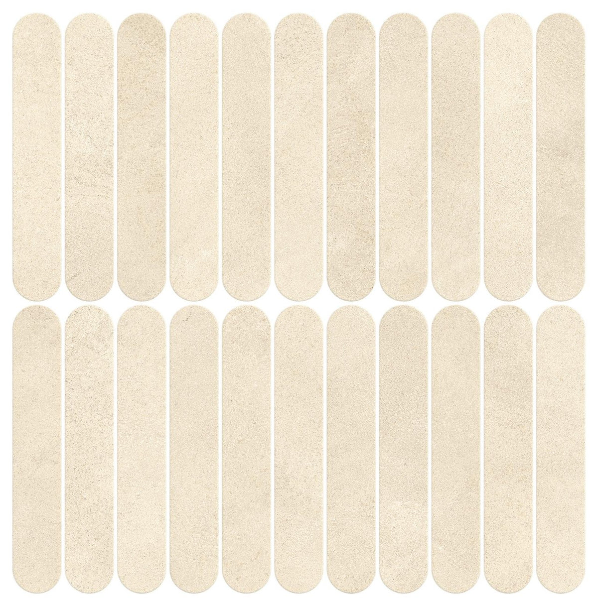 Mosaïque effet Béton Beige Coquille 18,8x3,2 cm Lungo 37,8x37x0,9 cm Mat Stavira - Mur intérieur