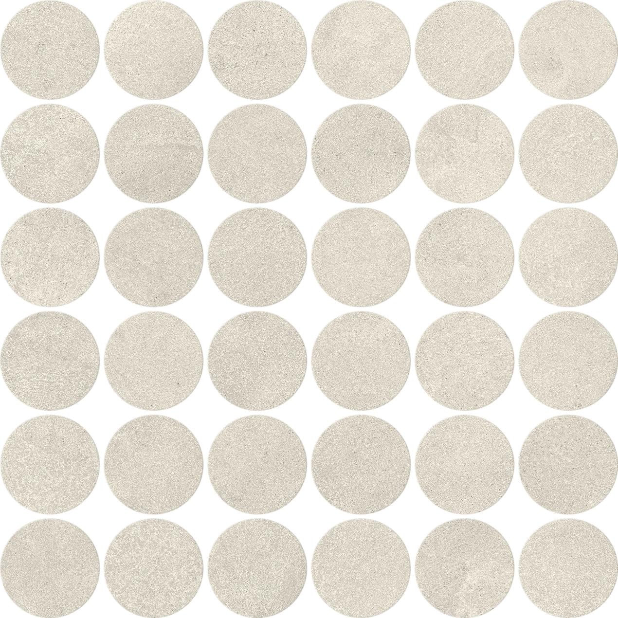 Mosaïque effet Béton Gris Perle 5,2 cm Rond 32x32x0,9 cm Mat Stavira - Sol et mur intérieur