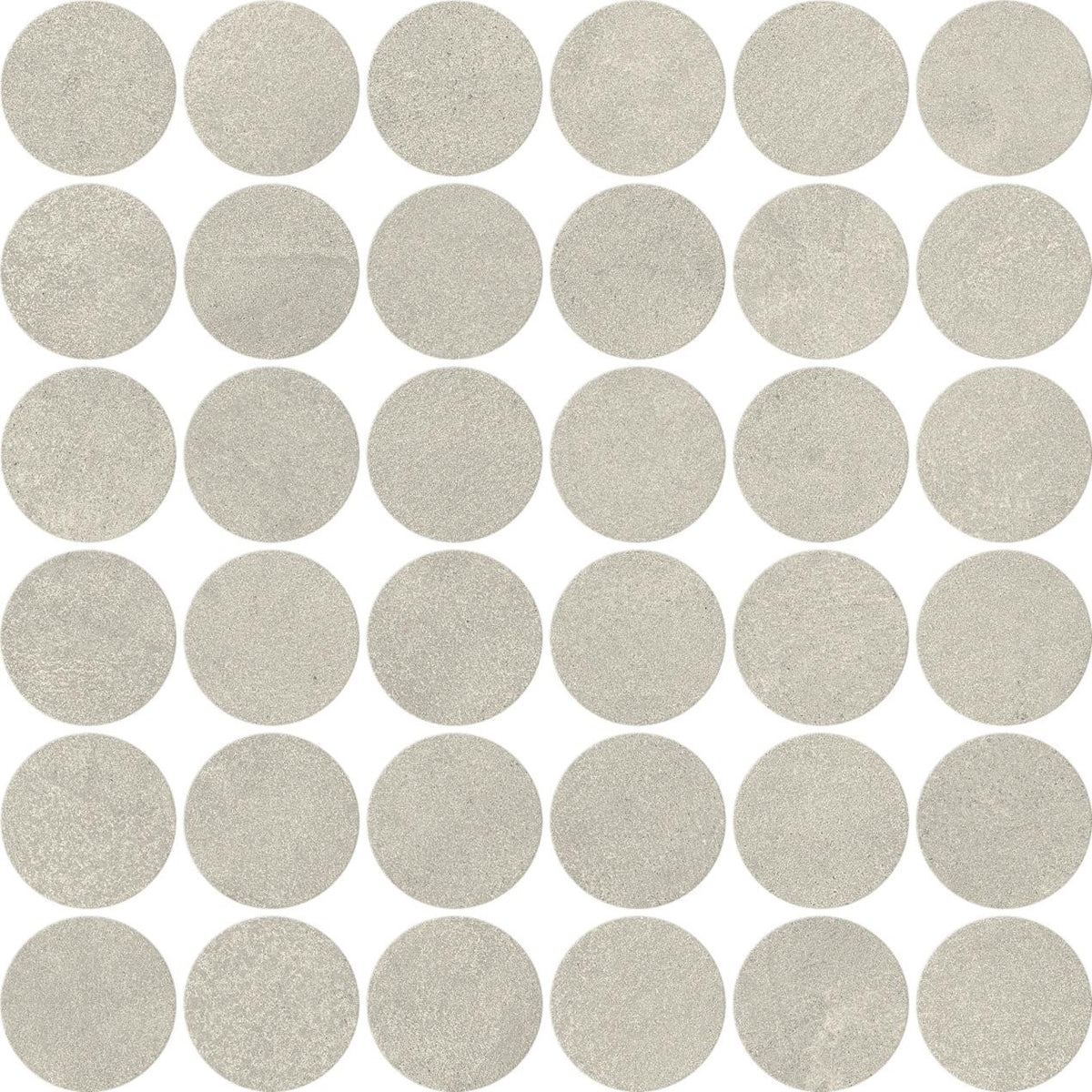 Mosaïque effet Béton Gris Argile 5,2 cm Rond 32x32x0,9 cm Mat Stavira - Sol et mur intérieur
