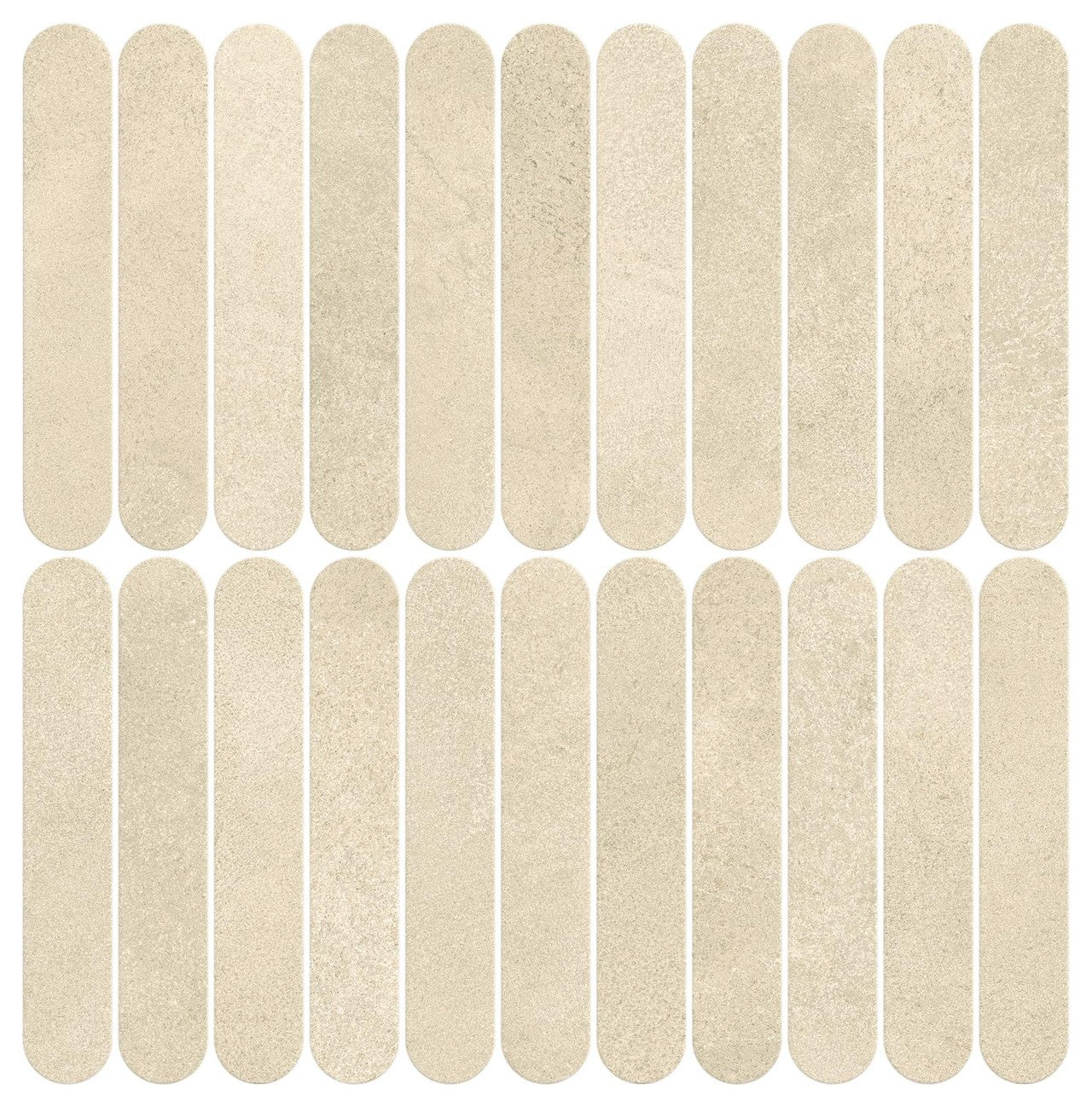 Mosaïque effet Béton Beige Amande 18,8x3,2 cm Lungo 37,8x37x0,9 cm Mat Stavira - Mur intérieur