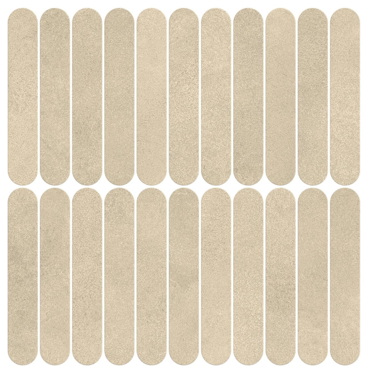 Mosaïque effet Béton Gris Sable 18,8x3,2 cm Lungo 37,8x37x0,9 cm Mat Stavira - Mur intérieur