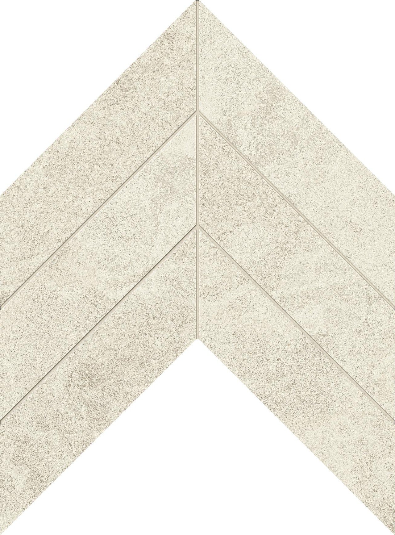 Mosaïque effet Pierre Calcaire Ivoire Chevron Pointe de Hongrie 35,6x30,5x0,9 cm Mat Rocalta - Sol et mur intérieur