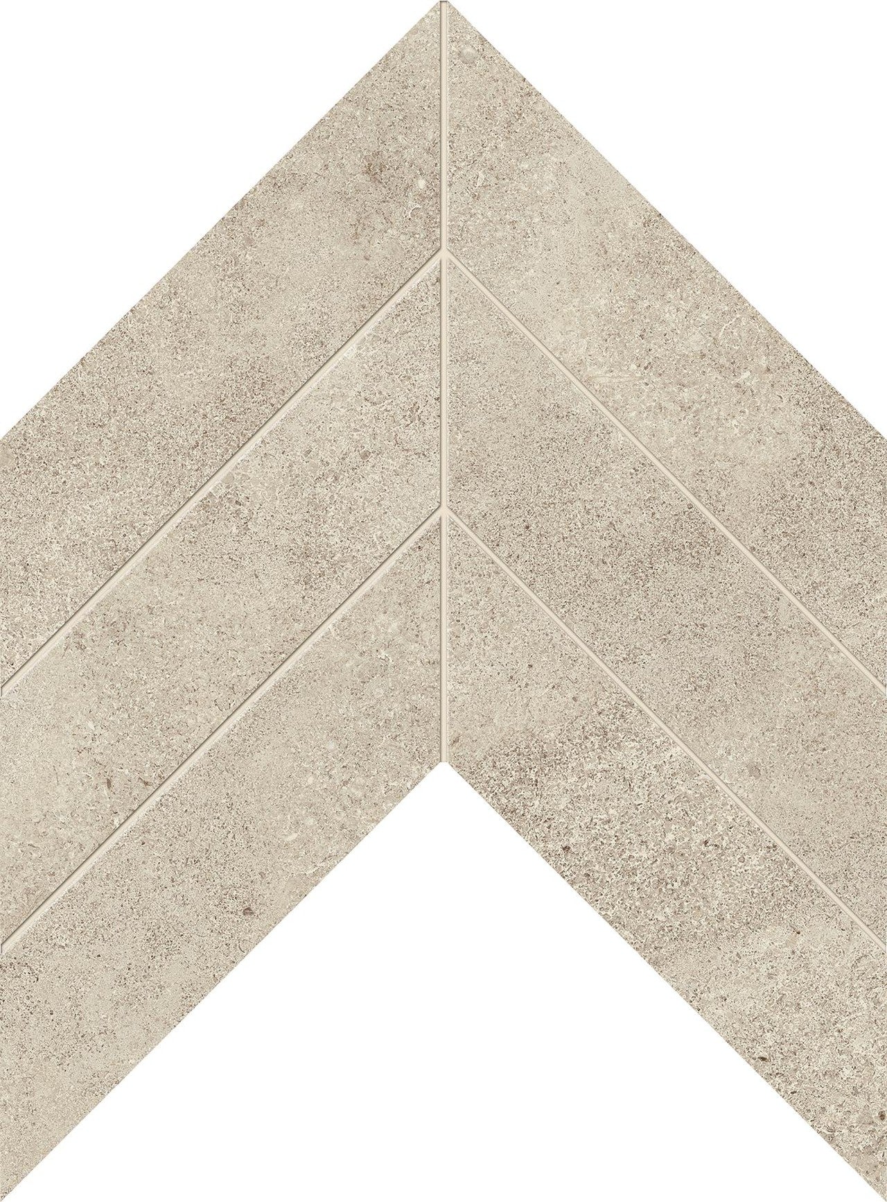 Mosaïque effet Pierre Calcaire Gris Brume Chevron Pointe de Hongrie 35,6x30,5x0,9 cm Mat Rocalta - Sol et mur intérieur