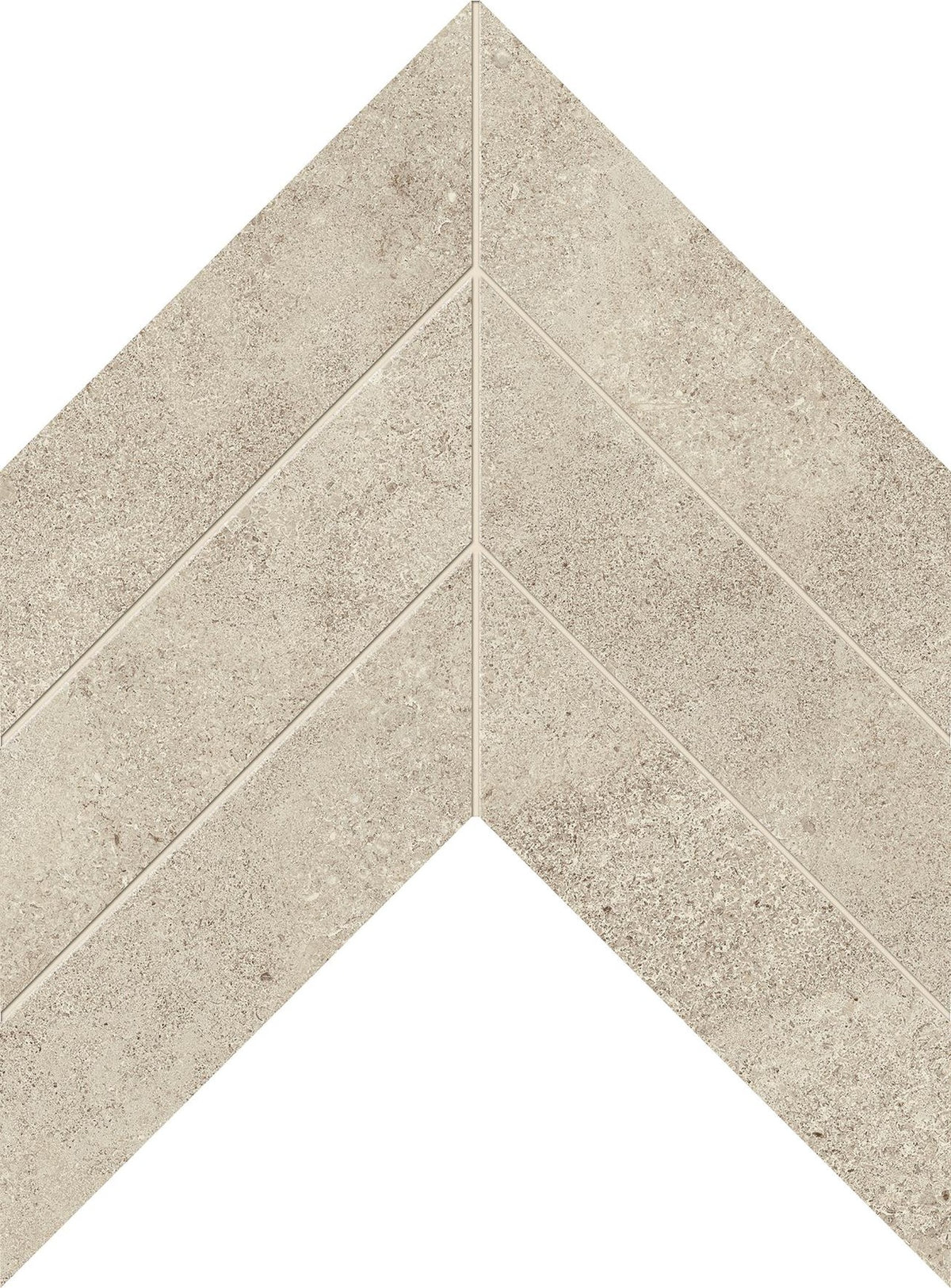 Mosaïque effet Pierre Calcaire Gris Brume Chevron Pointe de Hongrie 35,6x30,5x0,9 cm Mat Rocalta - Sol et mur intérieur