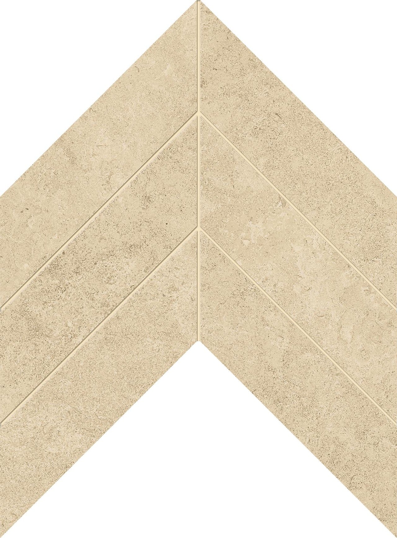 Mosaïque effet Pierre Calcaire Beige Sable Chevron Pointe de Hongrie 35,6x30,5x0,9 cm Mat Rocalta - Sol et mur intérieur
