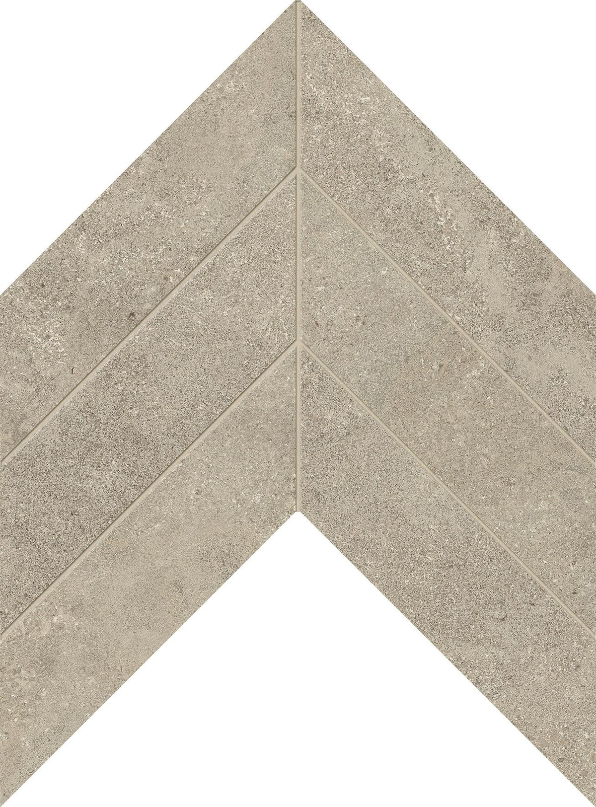 Mosaïque effet Pierre Calcaire Gris Ombre Chevron Pointe de Hongrie 35,6x30,5x0,9 cm Mat Rocalta - Sol et mur intérieur