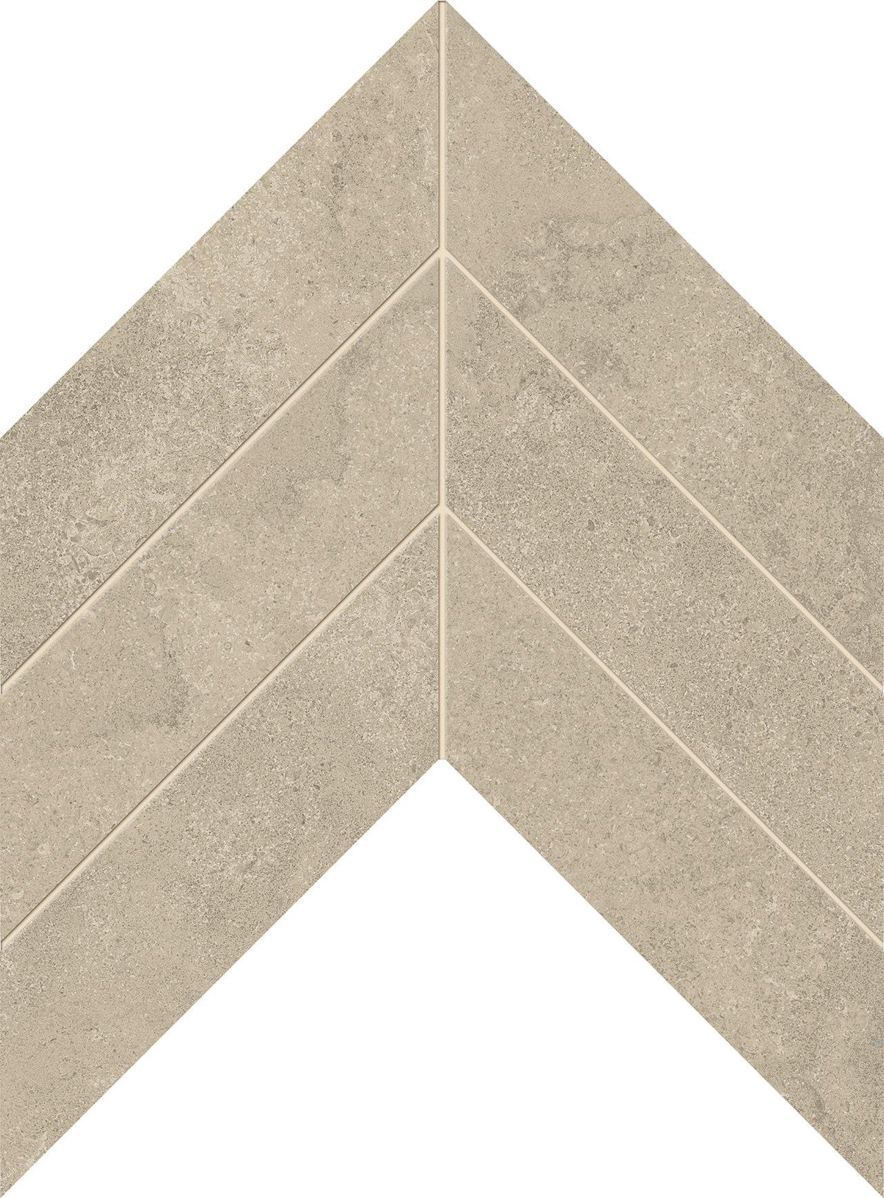 Mosaïque effet Pierre Calcaire Gris Galet Chevron Pointe de Hongrie 35,6x30,5x0,9 cm Mat Rocalta - Sol et mur intérieur