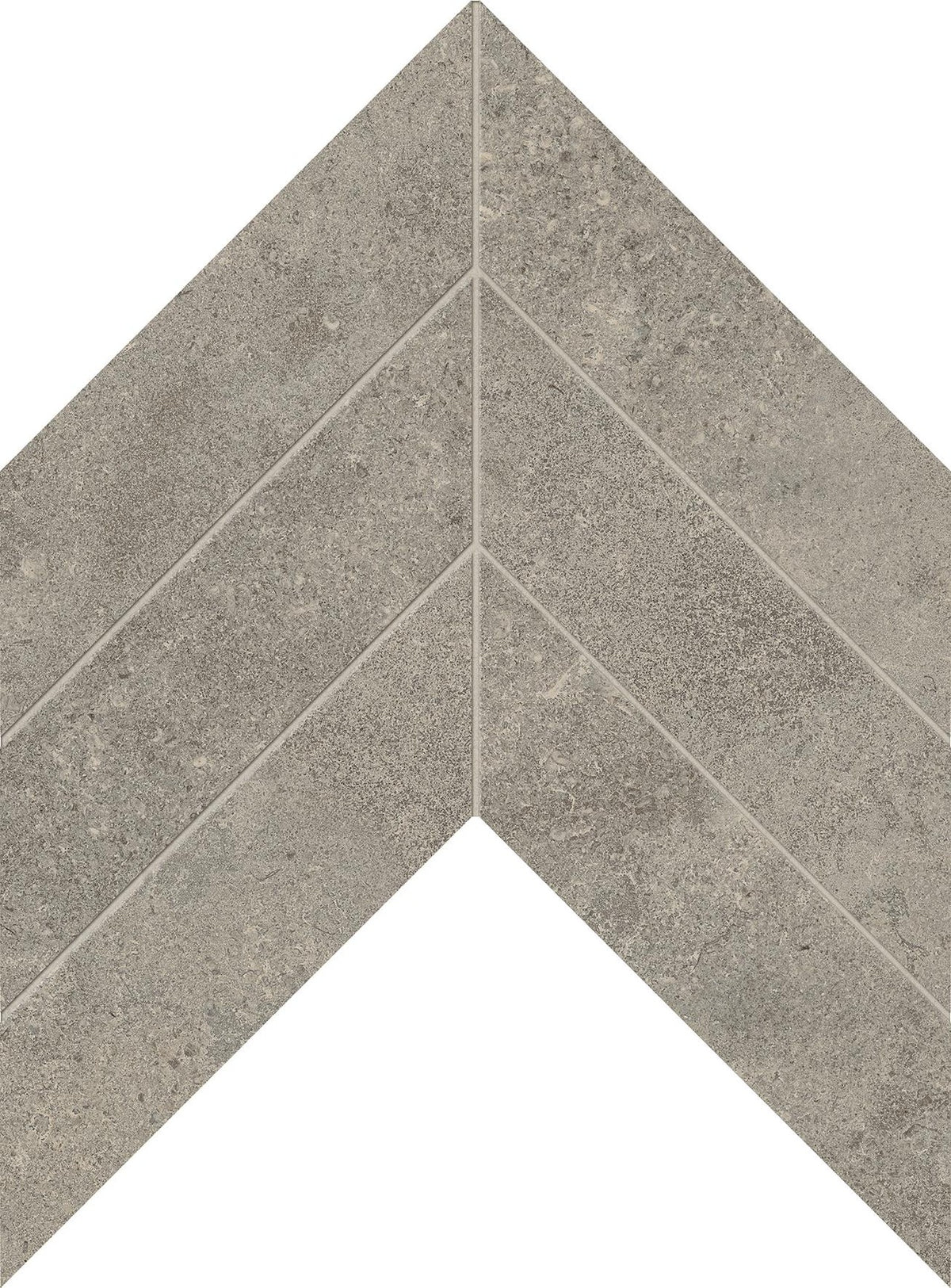 Mosaïque effet Pierre Calcaire Gris Cendré Chevron Pointe de Hongrie 35,6x30,5x0,9 cm Mat Rocalta - Sol et mur intérieur