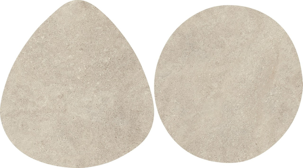 Carrelage effet Pierre Calcaire Gris Brume Galets XL 59,5x59,5x0,9 cm Rocalta - Sol extérieur