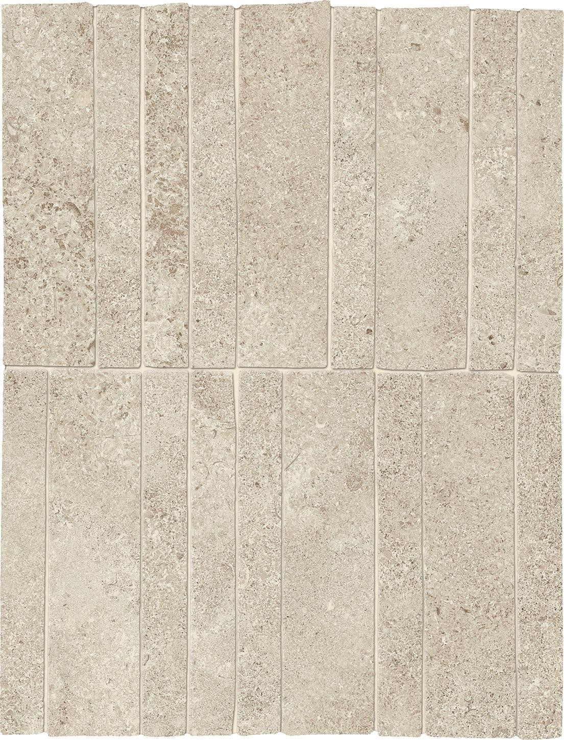 Mosaïque effet Pierre Calcaire Gris Brume Stick 30x19,5x0,9 cm Mat Rocalta - Sol et mur intérieur