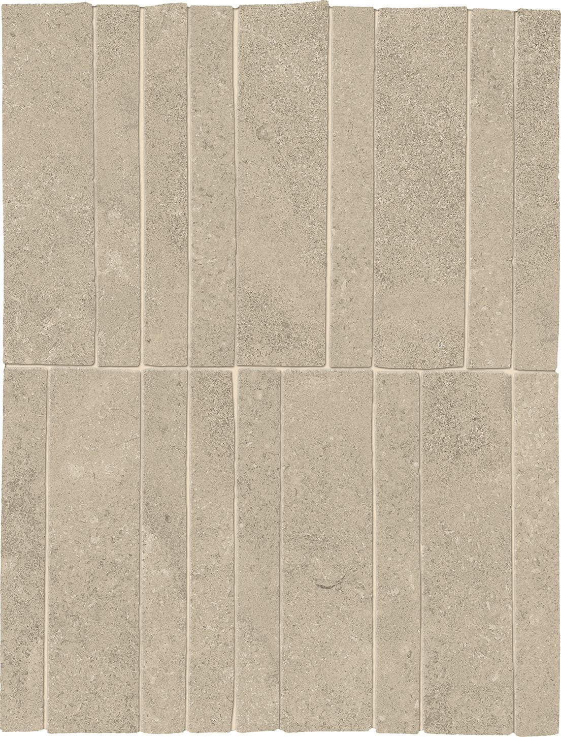 Mosaïque effet Pierre Calcaire Gris Galet Stick 30x19,5x0,9 cm Mat Rocalta - Sol et mur intérieur