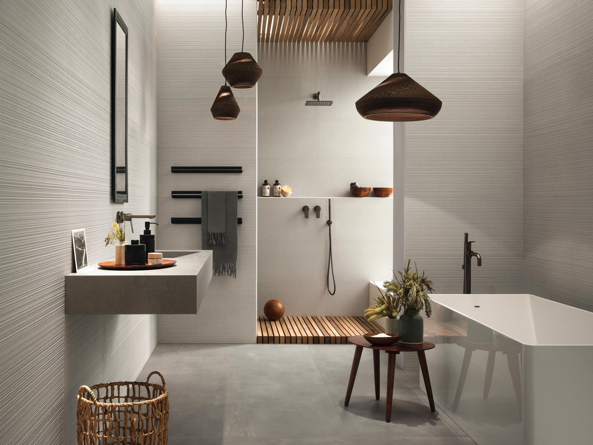 Carrelage effet Pierre 3D Gris Perle Granula 80x40x0,85 cm Mat Volenza - Mur intérieur