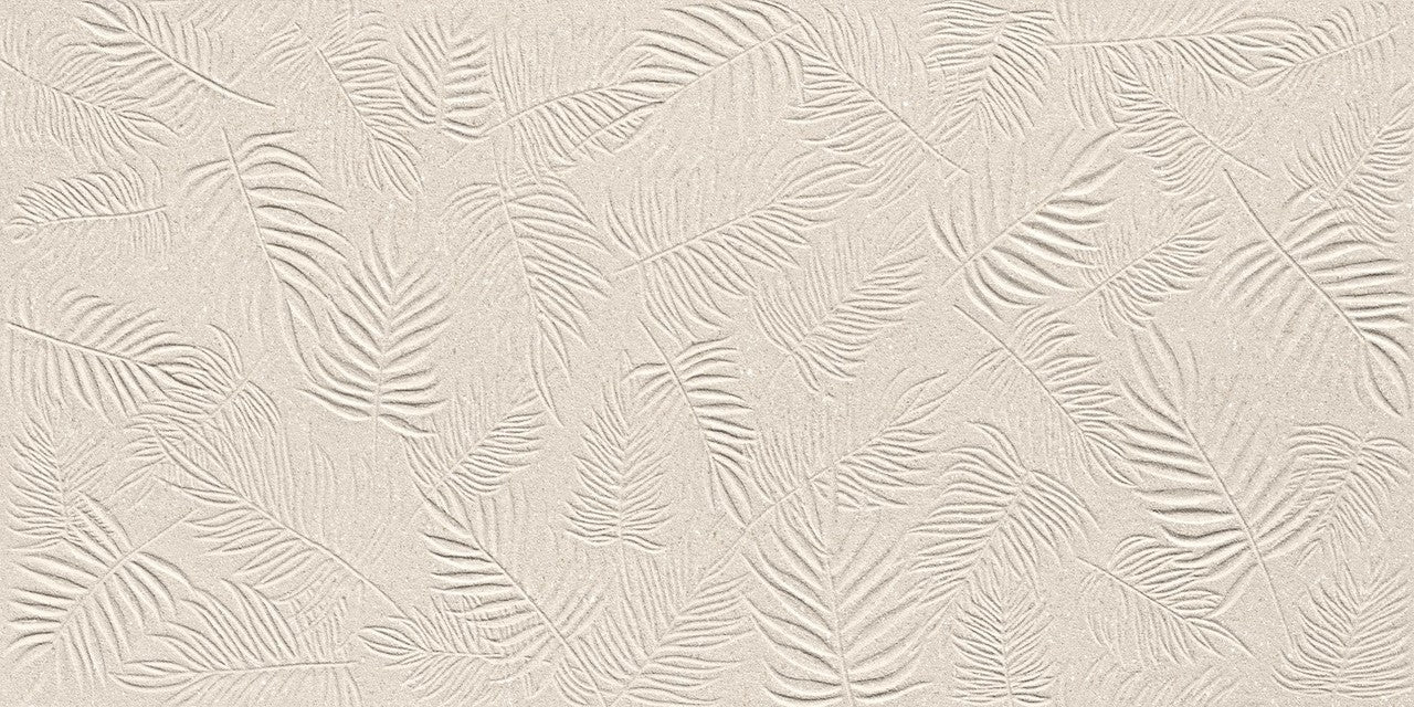 Carrelage effet Pierre 3D Beige Ivoire Foglia 80x40x0,85 cm Mat Volenza - Mur intérieur