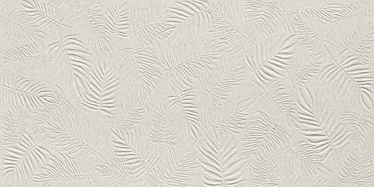 Carrelage effet Pierre 3D Gris Perle Foglia 80x40x0,85 cm Mat Volenza - Mur intérieur