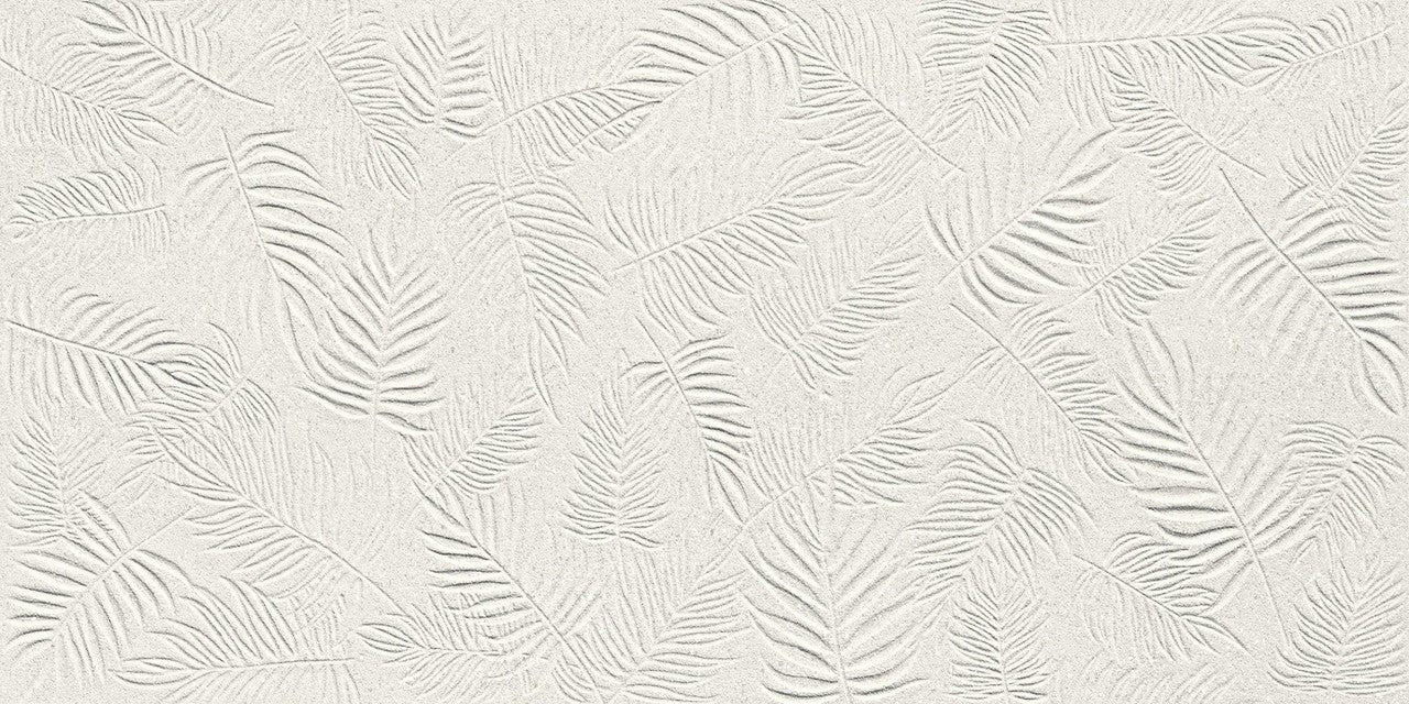 Carrelage effet Pierre 3D Blanc Foglia 80x40x0,85 cm Mat Volenza - Mur intérieur