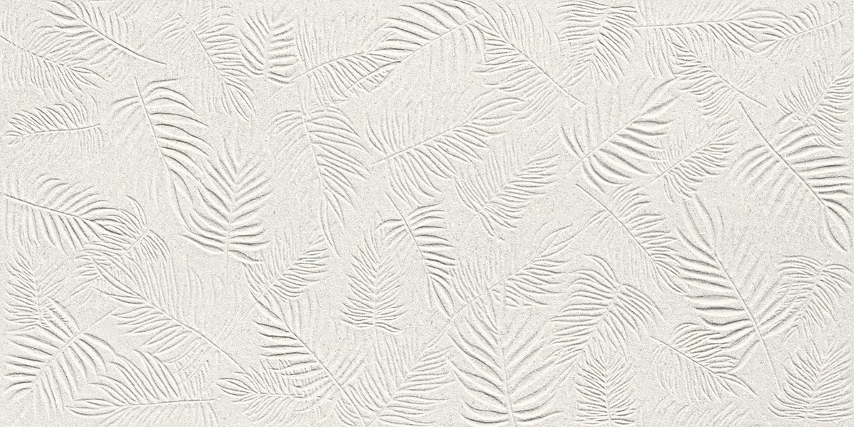 Carrelage effet Pierre 3D Blanc Foglia 80x40x0,85 cm Mat Volenza - Mur intérieur