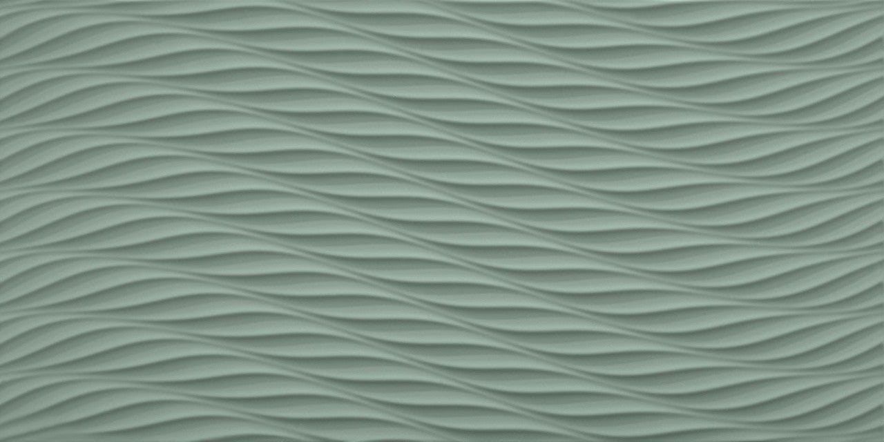 Carrelage 3D Vert Sauge Fall 80x40x1 cm Mat Cavaro - Mur intérieur