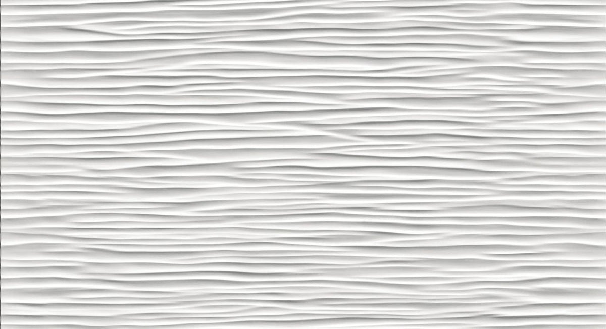 Carrelage 3D Blanc Wind 56x30,5x0,95 cm Mat Cavaro - Mur intérieur