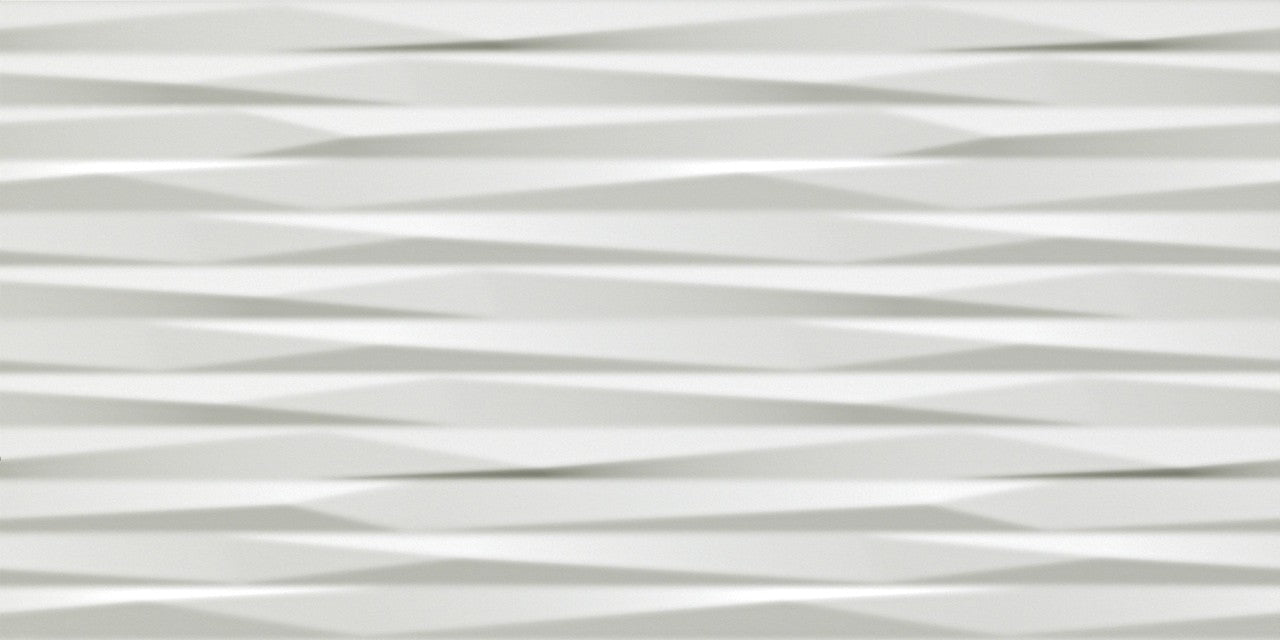 Carrelage 3D Blanc Art 80x40x1 cm Mat Cavaro - Mur intérieur