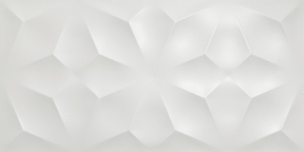 Carrelage 3D Blanc Gem 80x40x1 cm Mat Cavaro - Mur intérieur