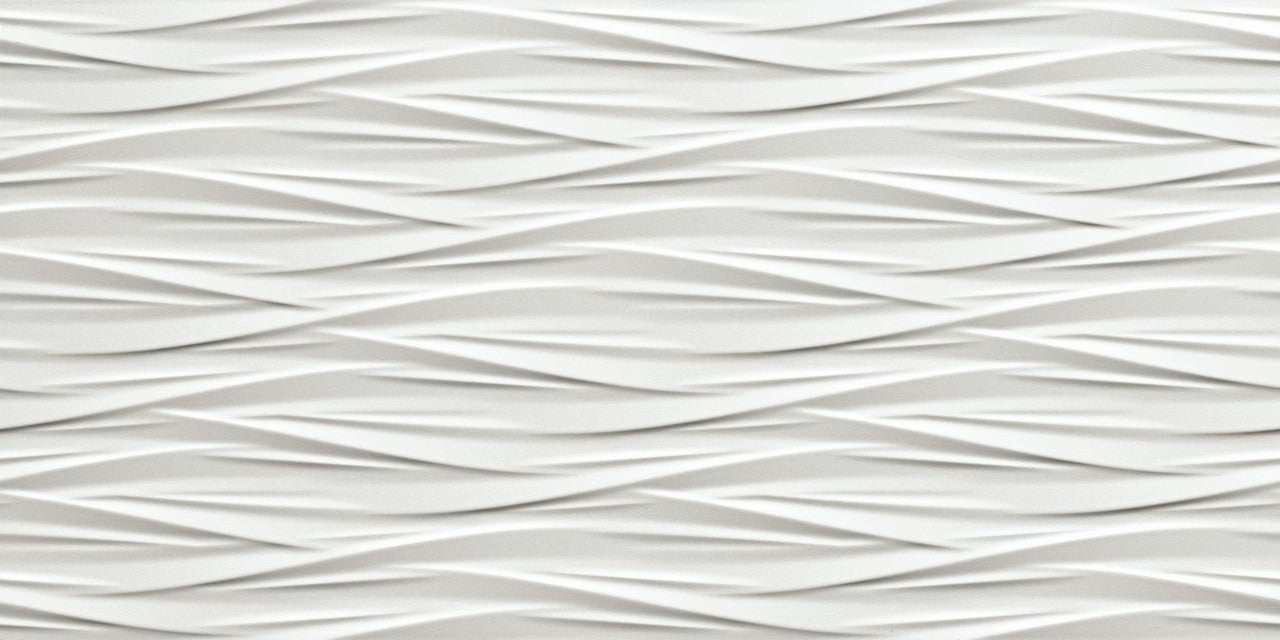 Carrelage 3D Blanc Blow 80x40x1 cm Mat Cavaro - Mur intérieur