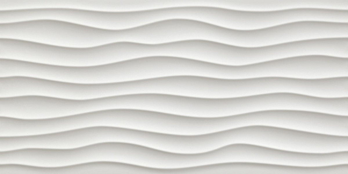 Carrelage 3D Blanc Hill 80x40x1 cm Mat Cavaro - Mur intérieur