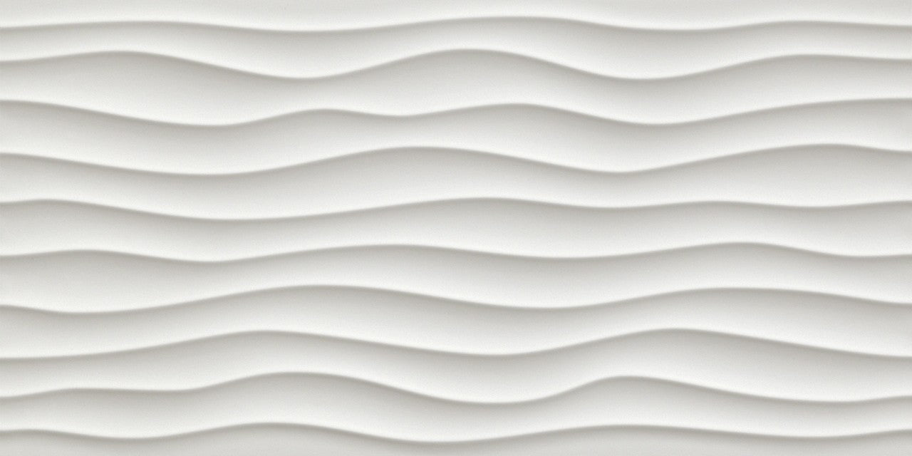 Carrelage 3D Blanc Hill 80x40x1 cm Mat Cavaro - Mur intérieur