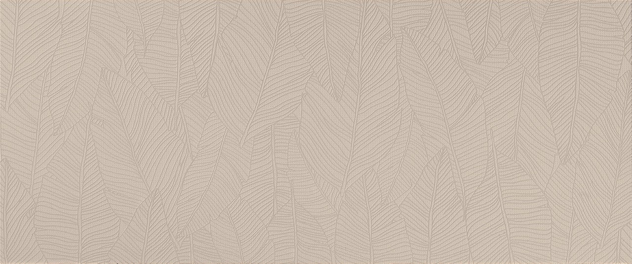 Carrelage 3D Grège Foglia 120x50x0,85 cm Mat Oresta - Mur intérieur