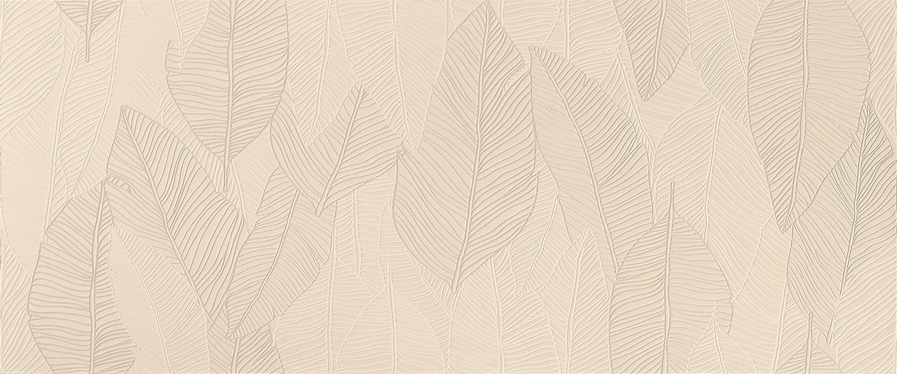 Carrelage 3D Beige Foglia 120x50x0,85 cm Mat Oresta - Mur intérieur